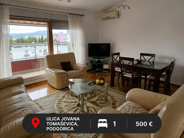 🏡 Za izdavanje jednosoban stan u ulici Jovana Tomaševića – preko puta stare zgrade Vlade! ***