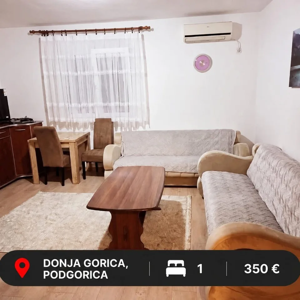 IZDAJE SE JEDNOSOBAN STAN – DONJA GORICA, PODGORICA