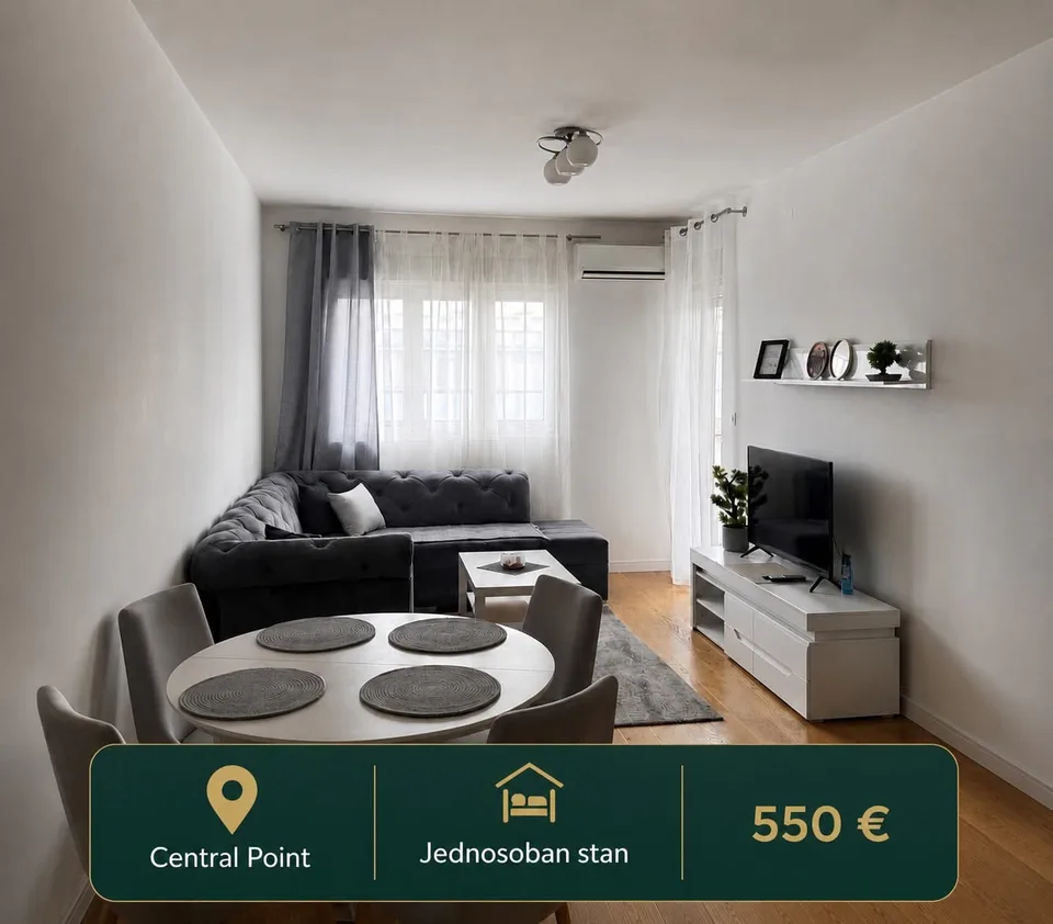 IZDAJE SE JEDNOSOBAN STAN – CENTRAL POINT *