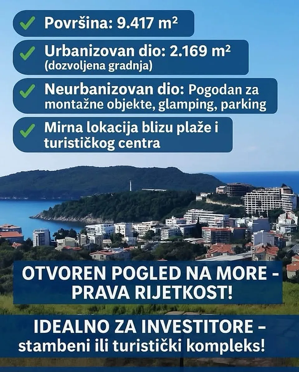 🇲🇪 EKSKLUZIVNA INVESTICIONA PRILIKA – BEČIĆI 🌊🏗️